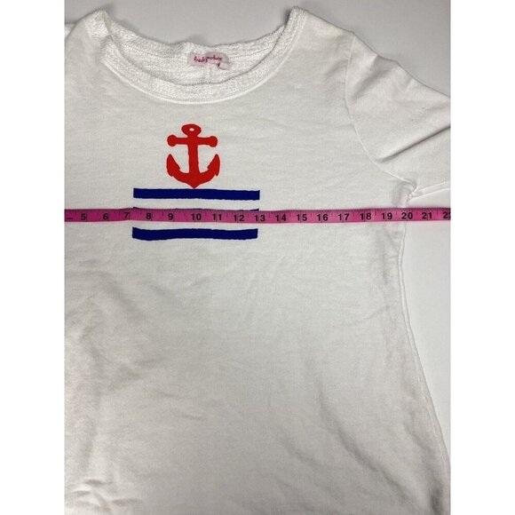 Fresh Produce Womens Top XS White Sweatshirt Anchor Terry Lining Nautical - Picture 9 of 10